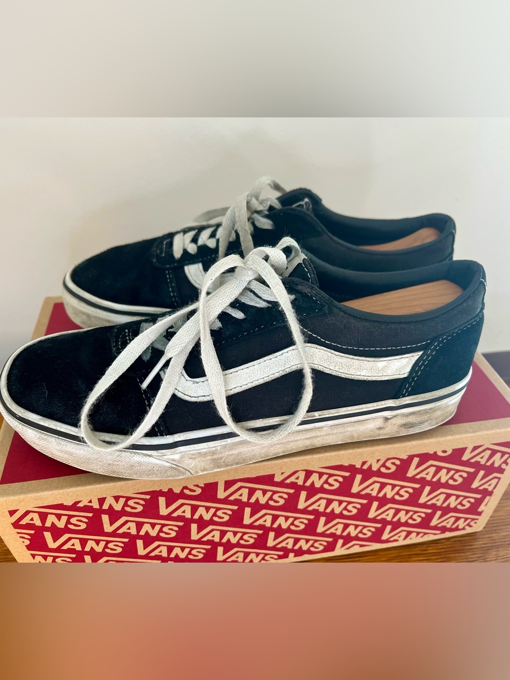 Vans Old Skool Ward Shoes Women's 8 Mens Size 6.5 S Black White Casual Low Cut